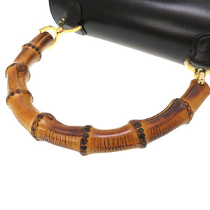 美品 グッチ レザー ブラック ゴールド金具 000 1951 0633 2WAY ハンドバッグ バッグ 黒 0020 【中古】 GUCCI