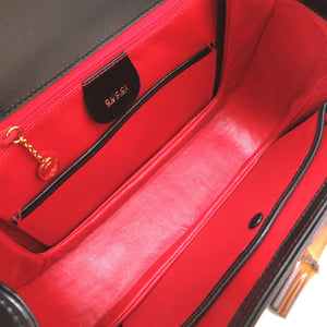 美品 グッチ レザー ブラック ゴールド金具 000 1951 0633 2WAY ハンドバッグ バッグ 黒 0020 【中古】 GUCCI