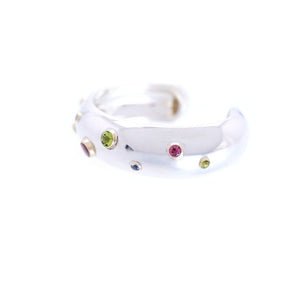 美品 ティファニー ドッツ バングル シルバー925/K18YG/カラーストーン シルバー アクセサリー 750 ジュエリー0025【中古】TIFFANY&Co. レディース