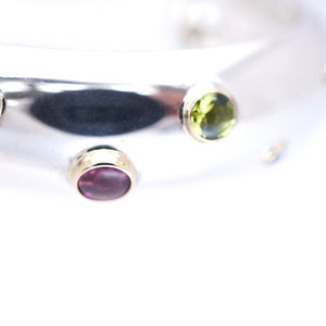 美品 ティファニー ドッツ バングル シルバー925/K18YG/カラーストーン シルバー アクセサリー 750 ジュエリー0025【中古】TIFFANY&Co. レディース