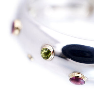 美品 ティファニー ドッツ バングル シルバー925/K18YG/カラーストーン シルバー アクセサリー 750 ジュエリー0025【中古】TIFFANY&Co. レディース