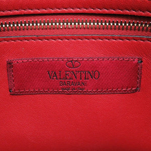 美品 ヴァレンティノ ガラヴァーニ ロックスタッズ レザー ネイビー ショルダーバッグ バッグ 紺 0032 【中古】 Valentino Garavani