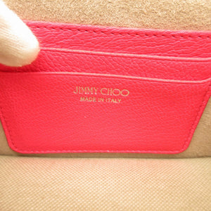 美品 ジミーチュウ フロリア スタースタッズ レザー ピンク チェーン ショルダーバッグ バッグ 0041 【中古】JIMMY CHOO FLORIA