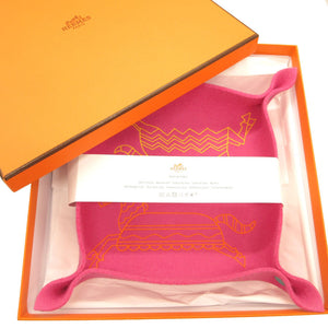 未使用 エルメス エポぺ ヴィドポッシュ GM フェルト ローズフューシャ トレイ 0049【中古】HERMES