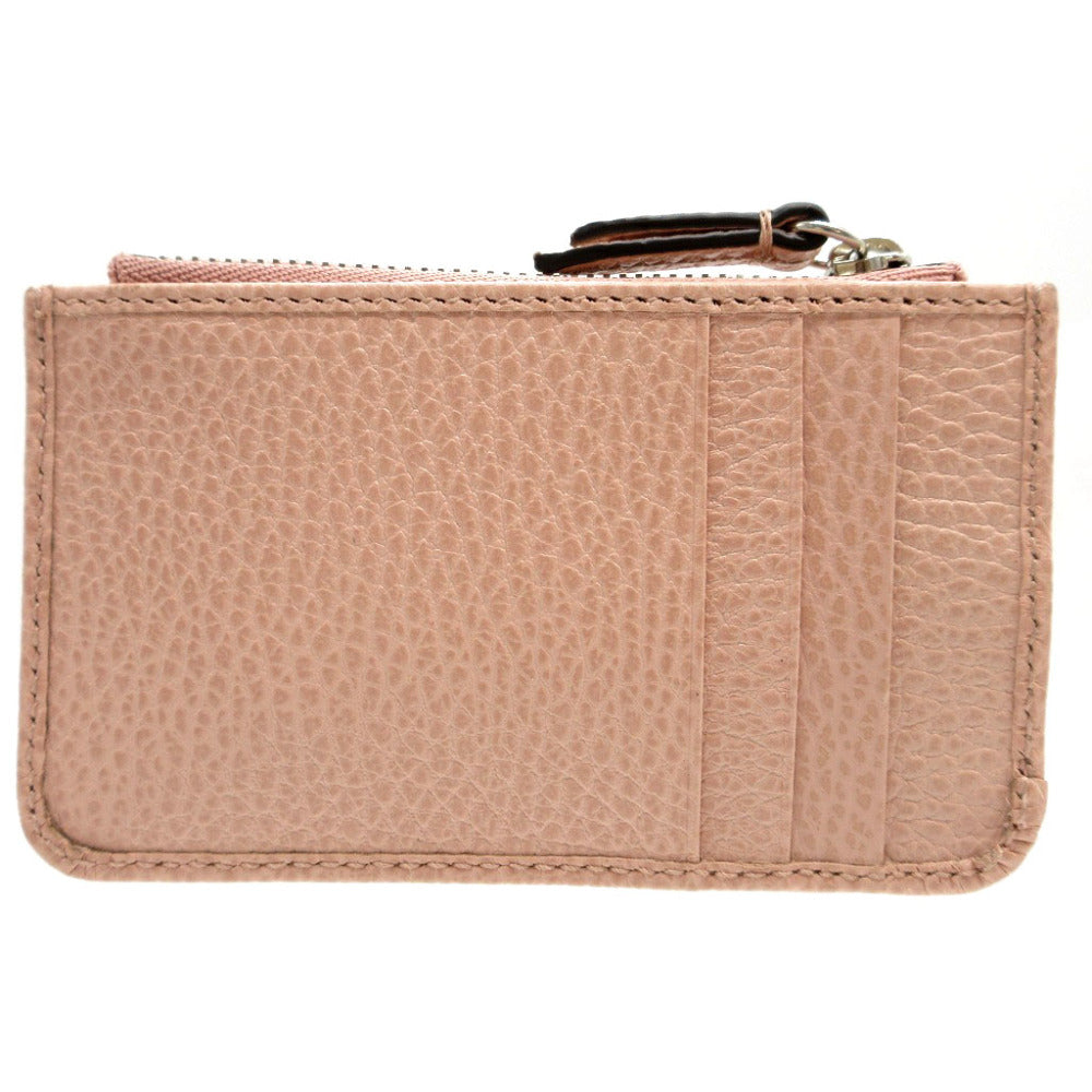 新品同様 グッチ 701070 ダブルG レザー ピンク コインケース 0065【中古】GUCCI