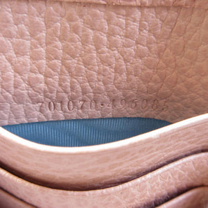 新品同様 グッチ 701070 ダブルG レザー ピンク コインケース 0065【中古】GUCCI