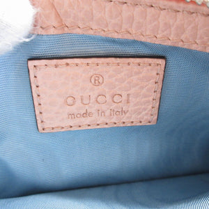 新品同様 グッチ 701070 ダブルG レザー ピンク コインケース 0065【中古】GUCCI