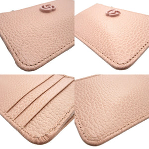 新品同様 グッチ 701070 ダブルG レザー ピンク コインケース 0065【中古】GUCCI