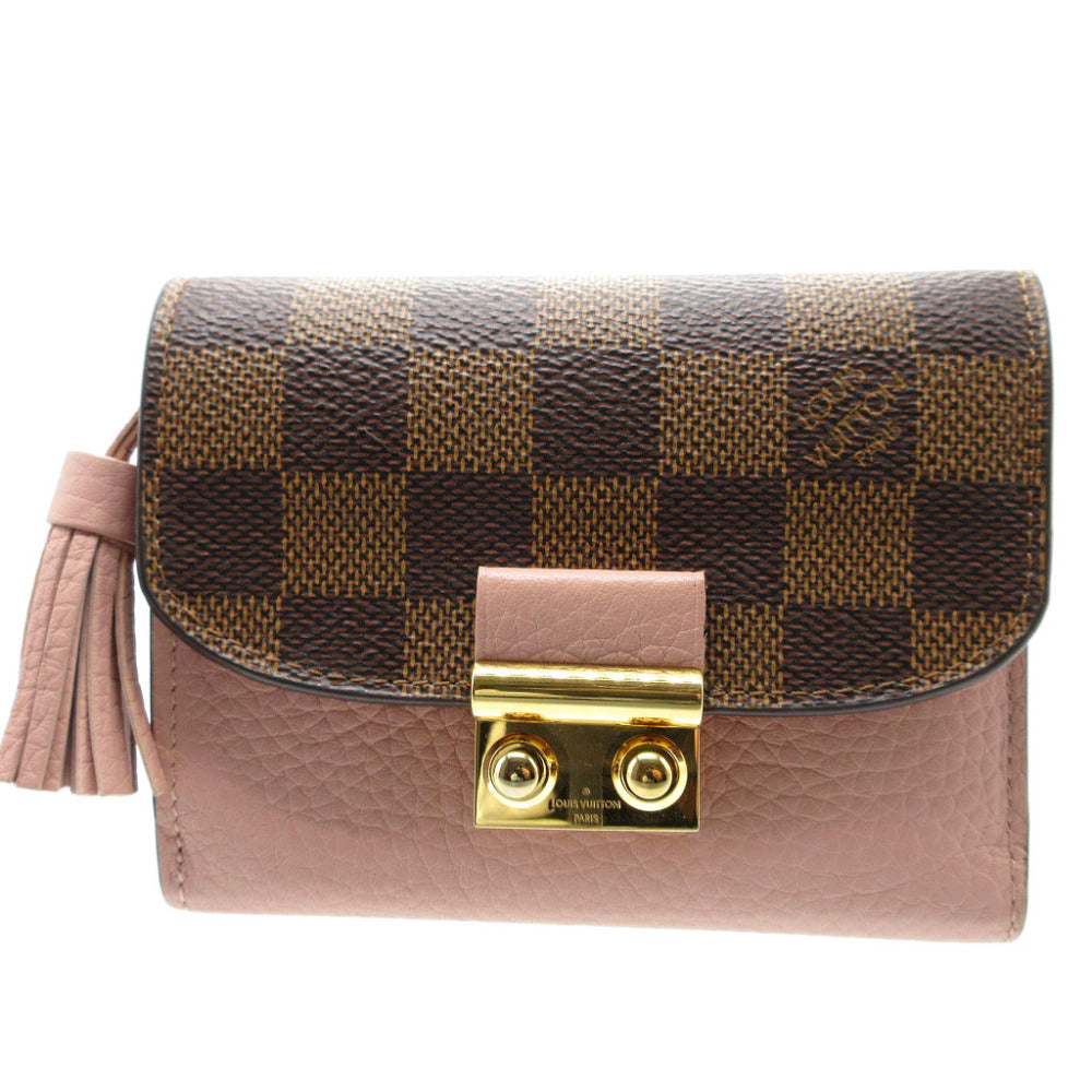 美品 ルイヴィトン N60208 ダミエ レザー ポルトフォイユ クロワゼット コンパクトウォレット マグノリア 財布 0118【中古】LOUIS VUITTON