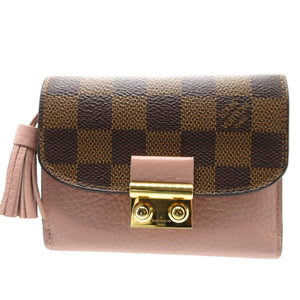 美品 ルイヴィトン N60208 ダミエ レザー ポルトフォイユ クロワゼット コンパクトウォレット マグノリア 財布 0118【中古】LOUIS VUITTON