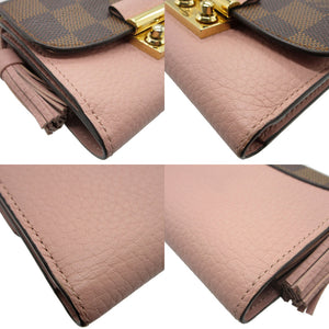 美品 ルイヴィトン N60208 ダミエ レザー ポルトフォイユ クロワゼット コンパクトウォレット マグノリア 財布 0118【中古】LOUIS VUITTON