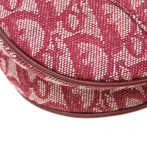 新品同様 クリスチャン ディオール トロッター サドルバッグ キャンバス レザー ボルドー ハンドバッグ バッグ 0123 【中古】 Christian Dior オブリーク