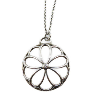 美品 ティファニー フラワー サークル 1Pダイヤモンド シルバー925 ネックレス 0134【中古】TIFFANY&Co.