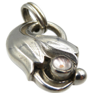 ジョージジェンセン ローズクォーツ シルバー925 イヤーペンダント トップ 0139【中古】GEORG JENSEN