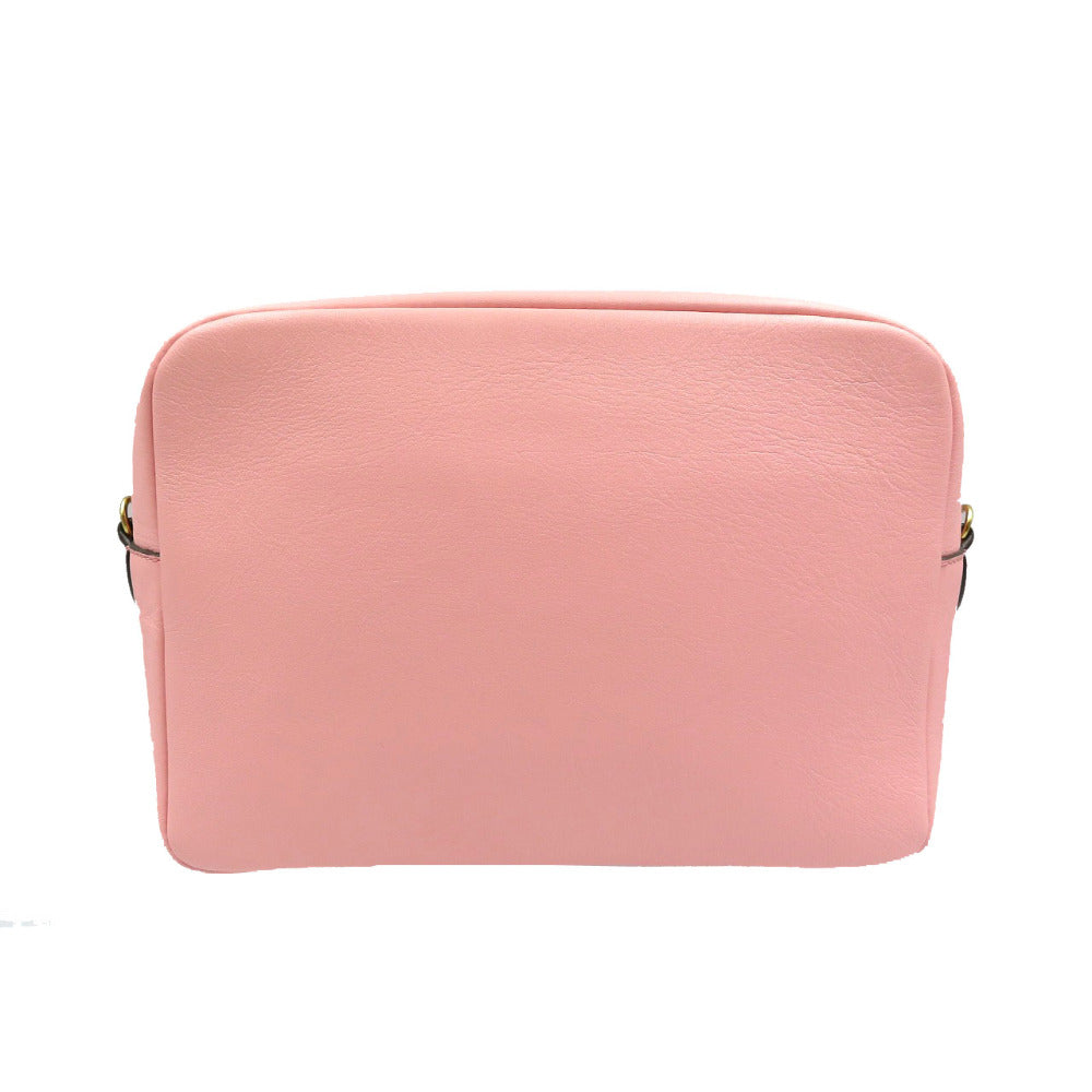 新品同様 ジェイアンドエム デヴィッドソン レザー ゴールド金具 ピンク ショルダーバッグ 0143【中古】J&M DAVIDSON