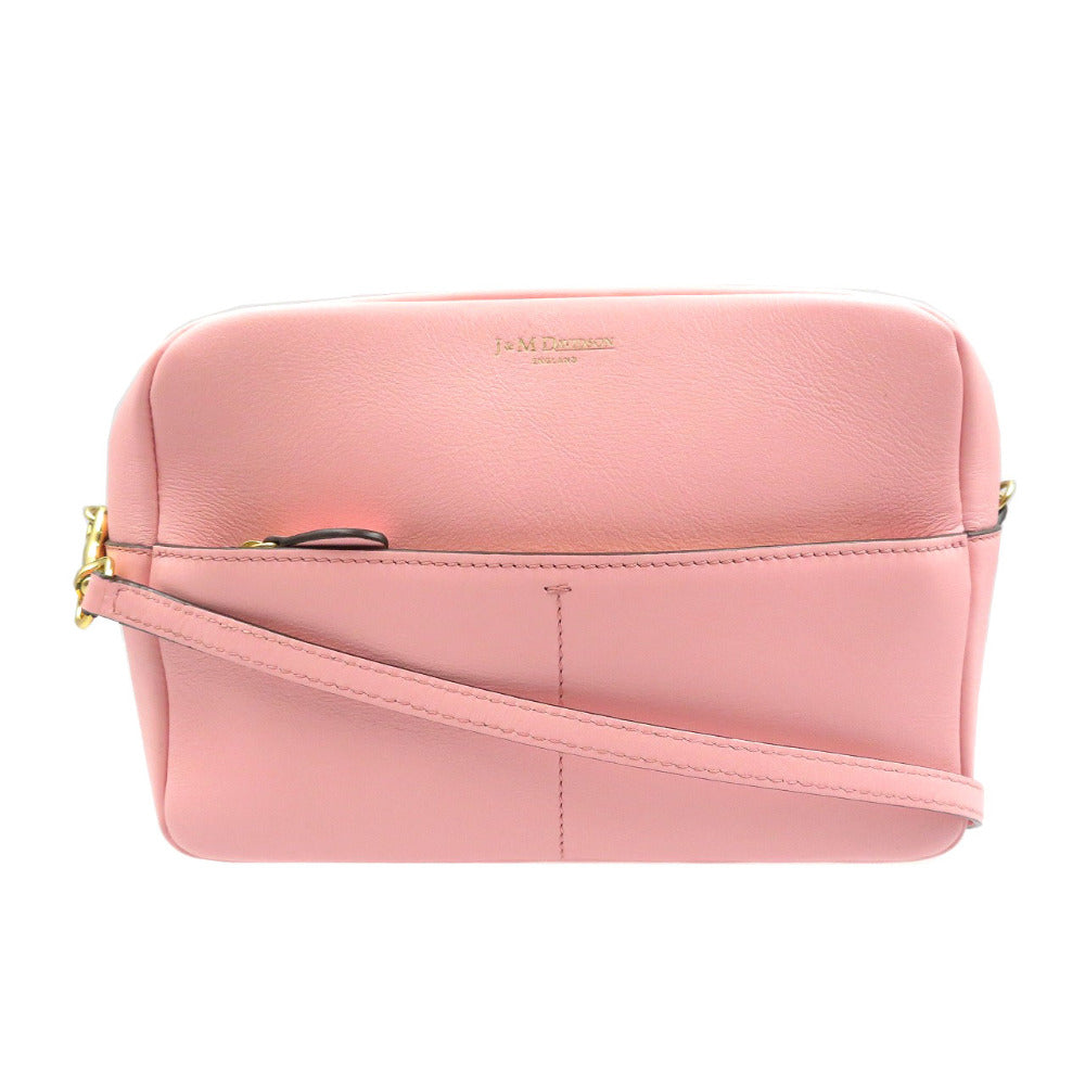 新品同様 ジェイアンドエム デヴィッドソン レザー ゴールド金具 ピンク ショルダーバッグ 0143【中古】J&M DAVIDSON