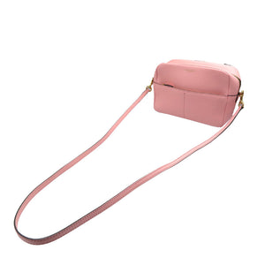 新品同様 ジェイアンドエム デヴィッドソン レザー ゴールド金具 ピンク ショルダーバッグ 0143【中古】J&M DAVIDSON