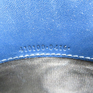 美品 グッチ グッチシマ レザー ゴールド金具 ネイビー 二つ折り 長財布 0144【中古】GUCCI