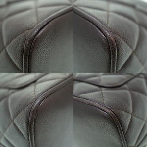 シャネル 復刻トート キャビアスキン ブラウン バッグ 0153【中古】CHANEL