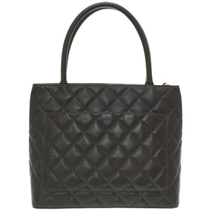 シャネル 復刻トート キャビアスキン ブラウン バッグ 0153【中古】CHANEL