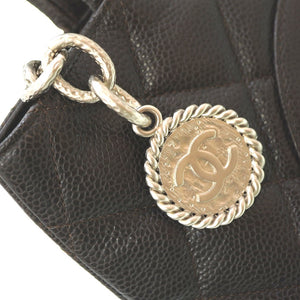シャネル 復刻トート キャビアスキン ブラウン バッグ 0153【中古】CHANEL