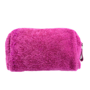 美品 モンクレール フェイクファー シルバー金具 パープル ポーチ 0190【中古】MONCLER