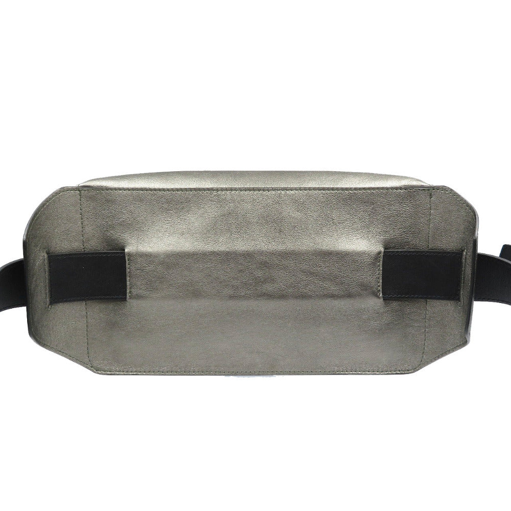 美品 ジミーチュウ スタースタッズ レザー シルバー金具 メタリックグレー ボディバッグ 0208【中古】JIMMY CHOO