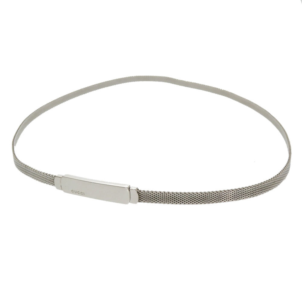 美品 グッチ プレート ベルト メタル シルバー 0218 【中古】 GUCCI レディース