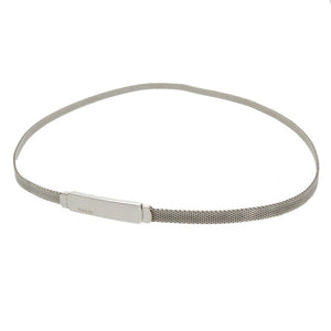 美品 グッチ プレート ベルト メタル シルバー 0218 【中古】 GUCCI レディース