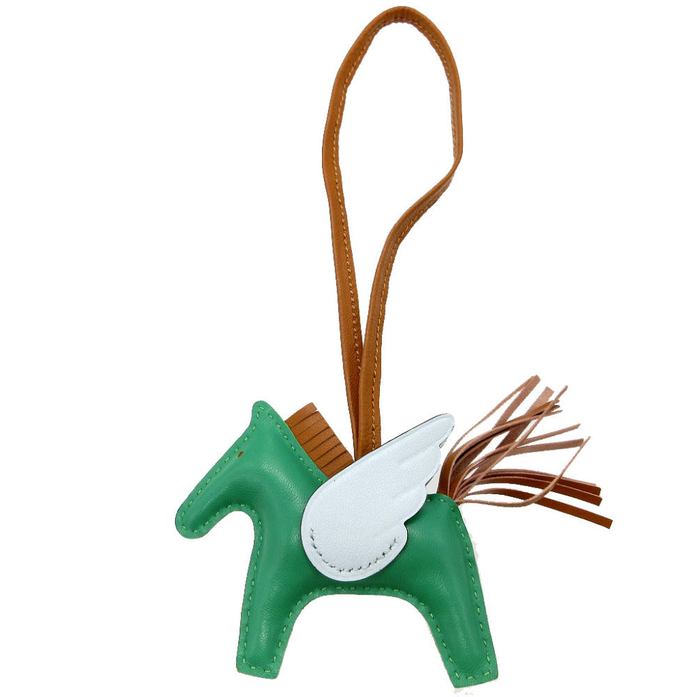 美品 エルメス ロデオペガサスチャームPM Z刻印(2021年製) アニューミロ ミント セサミ ブルーブリュム バッグチャーム キーホルダー 0030【中古】HERMES