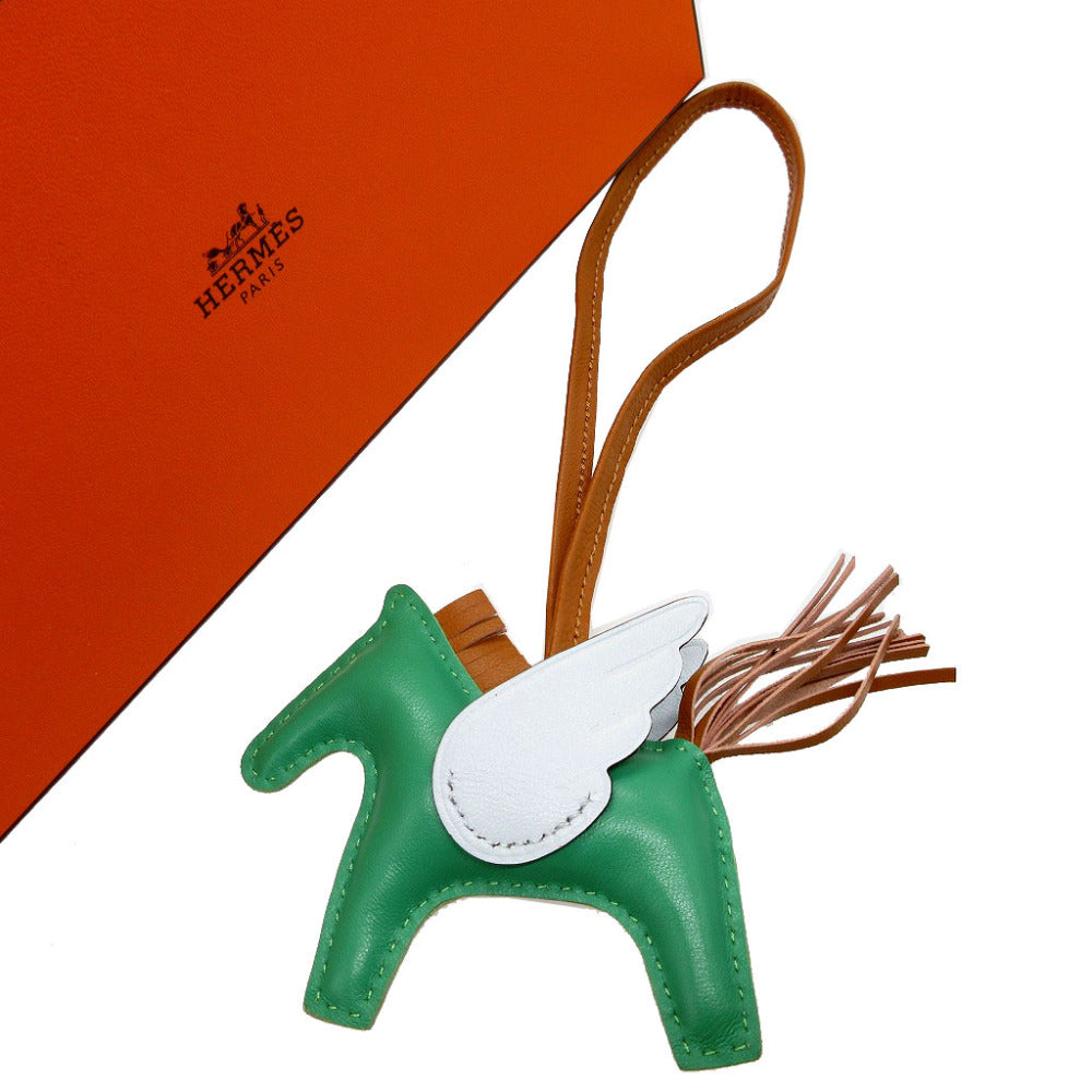 美品 エルメス ロデオペガサスチャームPM Z刻印(2021年製) アニューミロ ミント セサミ ブルーブリュム バッグチャーム キーホルダー 0030【中古】HERMES