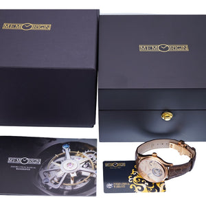 メモリジン トゥールビヨン エバーラスティング 手巻き 腕時計 ステンレススチール/型押しレザー ピンクゴールド 0041【中古】MEMORIGIN メンズ