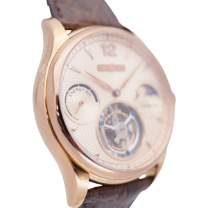 メモリジン トゥールビヨン エバーラスティング 手巻き 腕時計 ステンレススチール/型押しレザー ピンクゴールド 0041【中古】MEMORIGIN メンズ