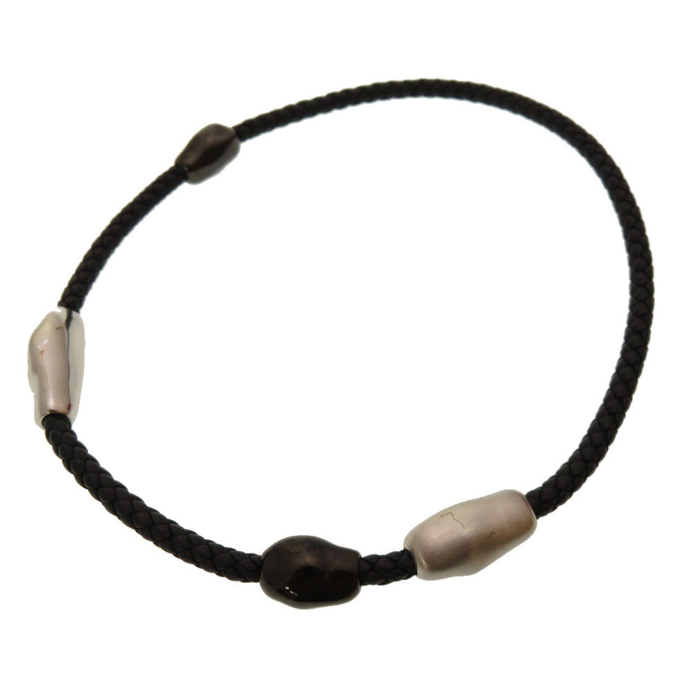 新品同様 エルメス ウェーブ ダブル ツアー ドゥブルトゥール ヴォースイフト ブラック ブレスレット アクセサリー 黒 0044 【中古】 HERMES