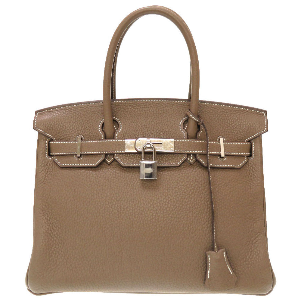 新品同様 エルメス バーキン30 トリヨンクレマンス エトゥープ シルバー金具 T刻印(2015年製) ハンドバッグ バッグ 0050 【中古】 HERMES