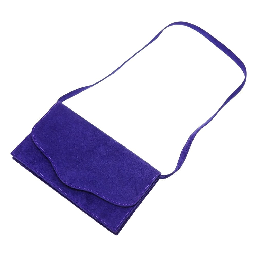 美品 エルメス ヴィンテージ ドブリス ショルダー クラッチ バッグ パープル 〇S刻印 スエード 0058【中古】HERMES ストラップ