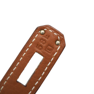 美品 エルメス バーキン35 トリヨンクレマンス ゴールド シルバー金具 □L刻印 ハンドバッグ 茶 0078 【中古】 HERMES