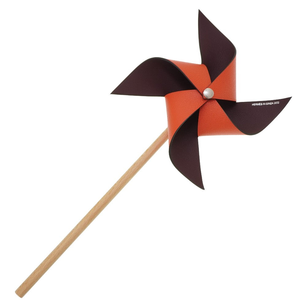 未使用 エルメス プティアッシュ 風車 2022年 銀座 ウッド エプソン レッド系 0079【中古】HERMES