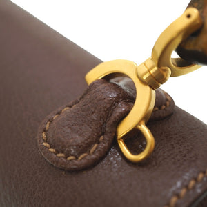 新品同様 グッチ バンブー ショルダー ハンドバッグ レザー ブラウン 茶 0084【中古】GUCCI ヴィンテージ ストラップ付