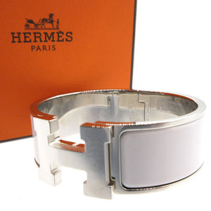 新品同様 エルメス クリッククラックPM Hモチーフ メタル シルバー ブレスレット 0099【中古】HERMES
