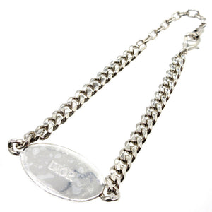 新品同様 クリスチャンディオール プレート型 アトリエロゴ メタル シルバー チェーン ブレスレット 0102【中古】Christian Dior