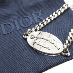 新品同様 クリスチャンディオール プレート型 アトリエロゴ メタル シルバー チェーン ブレスレット 0102【中古】Christian Dior