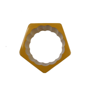 美品 グッチ アクリル マスタード イエロー バングル 0115【中古】GUCCI