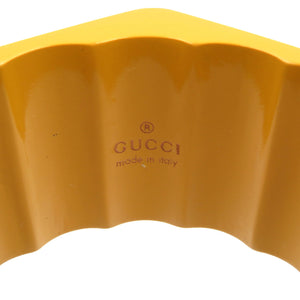 美品 グッチ アクリル マスタード イエロー バングル 0115【中古】GUCCI