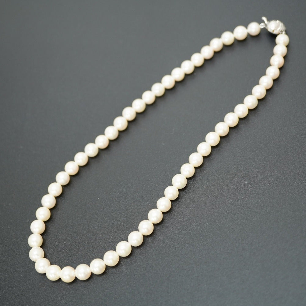 美品 8mm パール 真珠 ネックレス 本真珠 アクセサリー0169【中古】