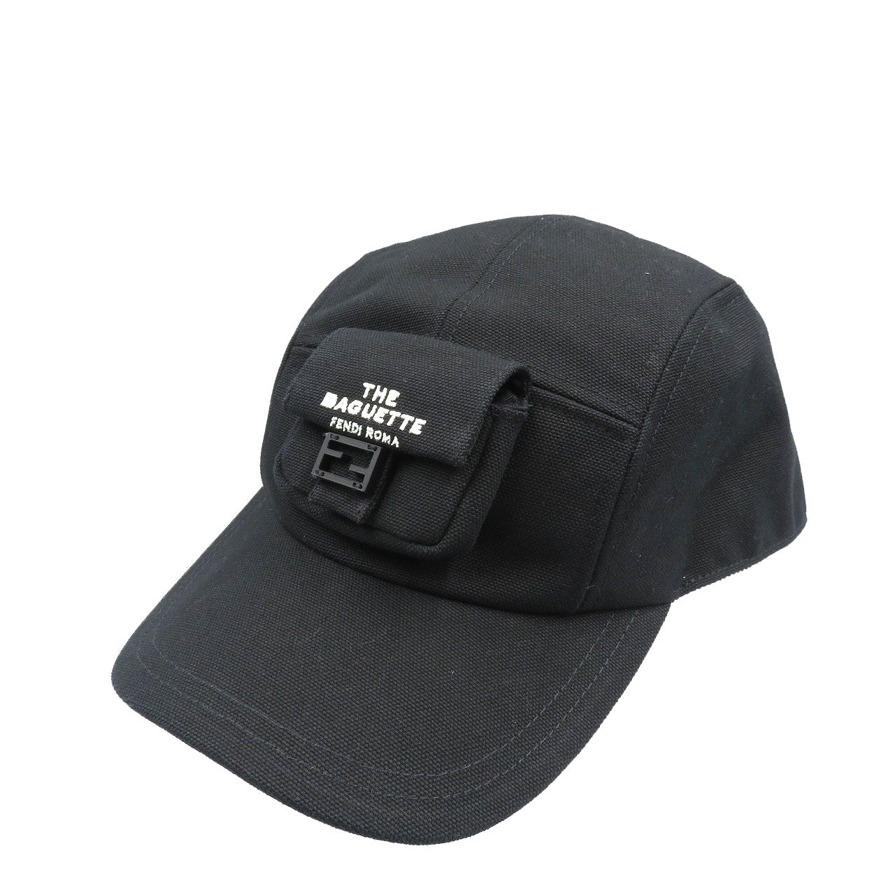 未使用 フェンディ マークジェイコブス コットン ブラック 黒 キャップ 帽子 0178【中古】FENDI