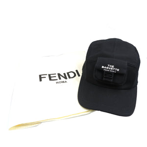 未使用 フェンディ マークジェイコブス コットン ブラック 黒 キャップ 帽子 0178【中古】FENDI