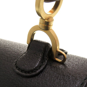 美品 グッチ バンブー レザー ブラック 000 2113 0633 ハンドバッグ バッグ 黒 0187 【中古】 GUCCI