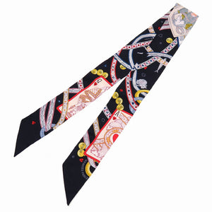 未使用 エルメス ビジューピケ ハートのクイーン DAME DE COEUR ツイリー ブラック 0194 【中古】 HERMES