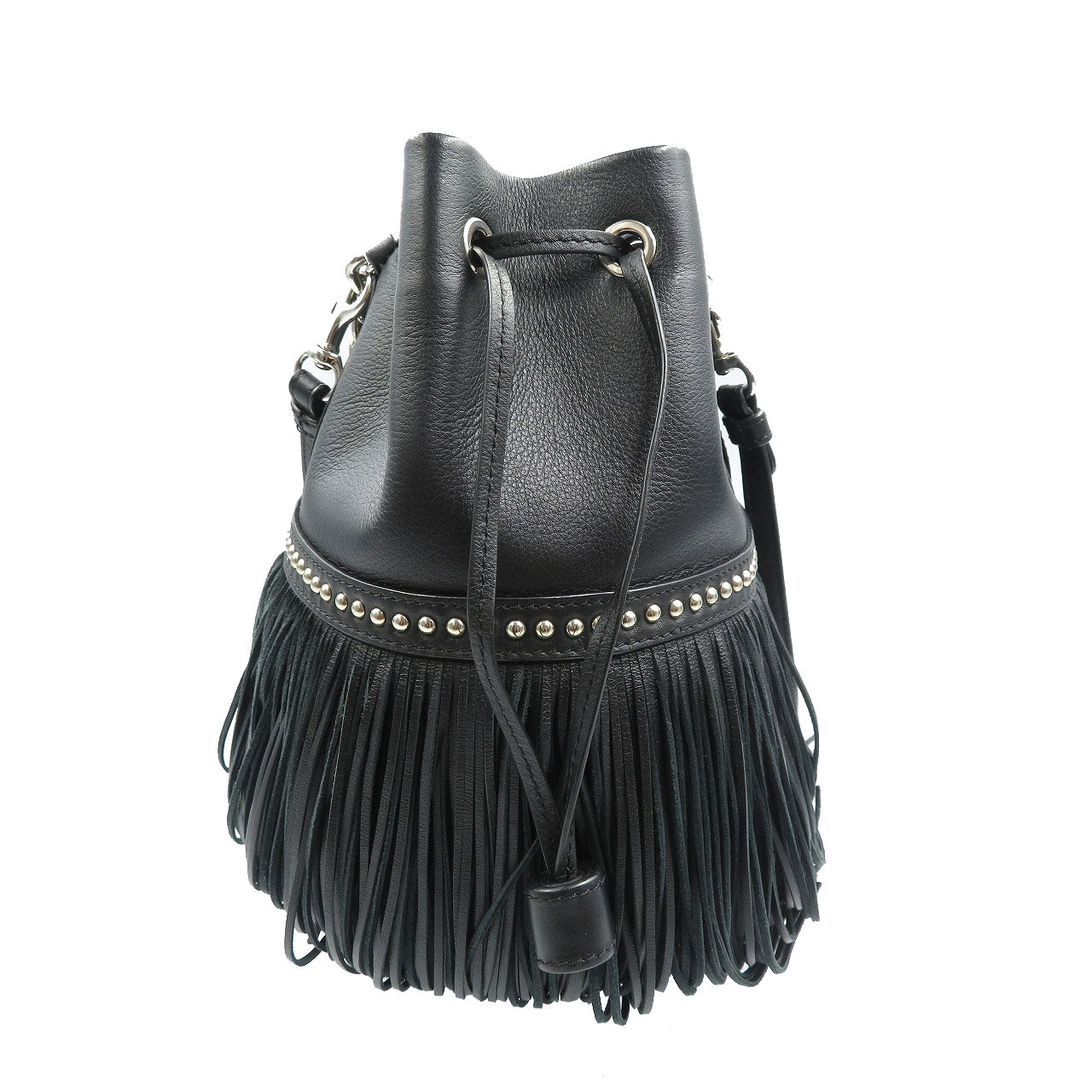 美品 ジェイアンドエムデヴィッドソン フリンジ カーニバル M レザー シルバー金具 ブラック 3WAY ショルダーバッグ 0203【中古】J&M DAVIDSON